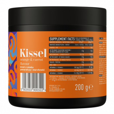 Ostrovit Kissell apelsīns un burkāns, 200 g – madala kalorsusega toode firmalt Ostrovit, osta SportFit-ist