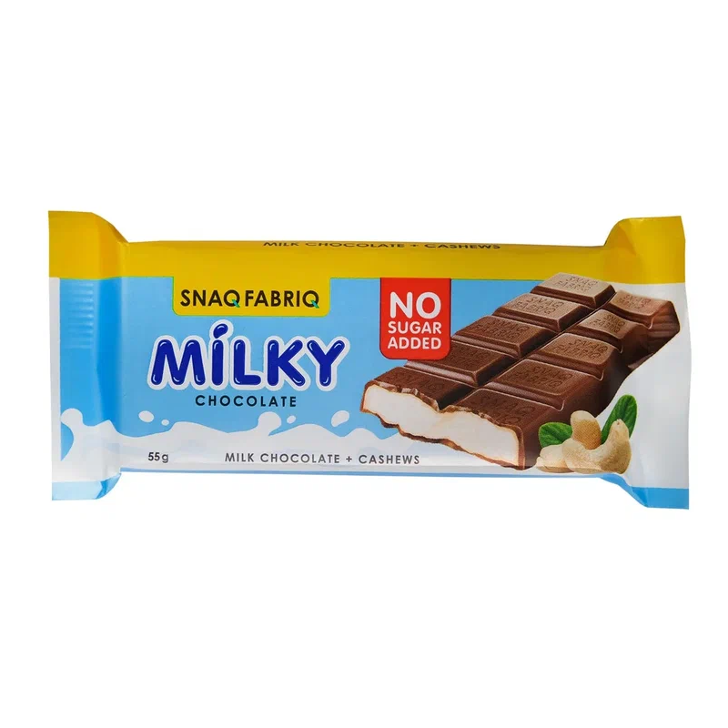 SNAQ FABRIQ MILKY Chocolate Milk-Cashews, 55 g SNAQ FABRIQ MILKY Chocolate Milk-Cashews, 55 g
