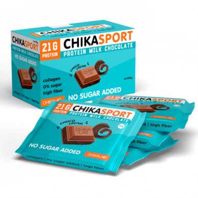 CHIKALAB CHIKASPORT Piimašokolaad proteiiniga, 100 g – madala kalorsusega toode firmalt Chikalab, osta SportFit-ist