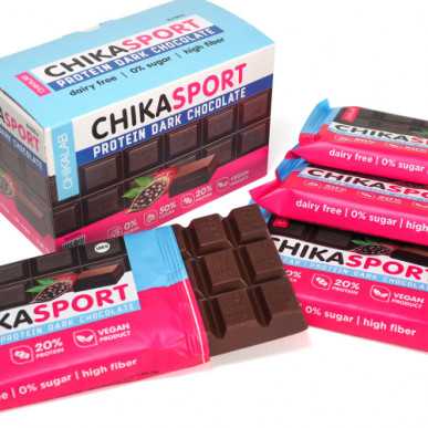 CHIKALAB CHIKASPORT Протеиновый темный шоколад, 100 г – низкокалорийный продукт от Chikalab, купить в SportFit