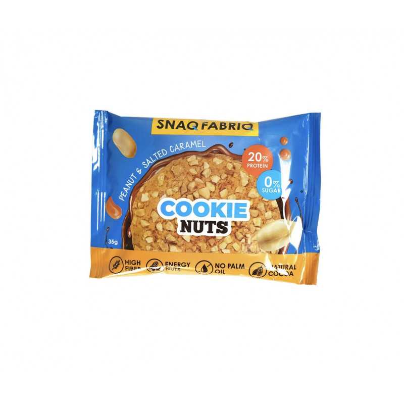Sīkdatņu rieksti "SNAQ fabriq" zemesriekstu cepumi, sāls karamele, glazēti, 35 g