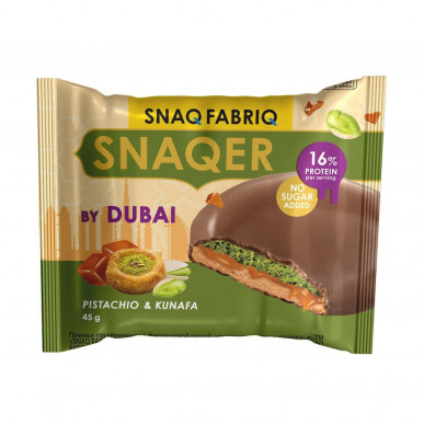 SNAQ FABRIQ SNAQER COKIE "PISTACHIO NUTS un KUNAFA", Dubaijas sērija, 45 g – madala kalorsusega toode firmalt Snaq Fabriq, osta SportFit-ist