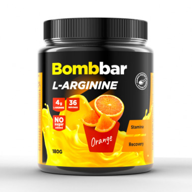 BOMBBAR L-Arginine, Апельсин, 180 г – низкокалорийный продукт от Bombbar, купить в SportFit
