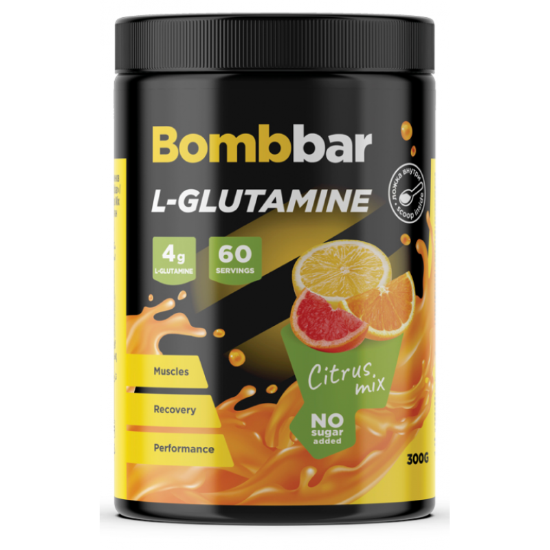 BOMBBAR Л-глютамин - Цитрус, 300 г BOMBBAR Л-глютамин - Цитрус, 300 г