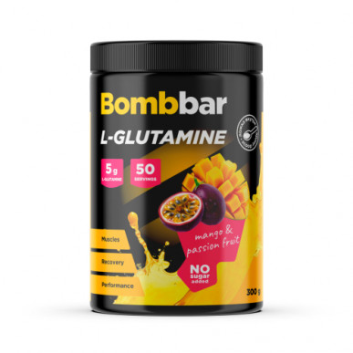 BOMBBAR Л-глютамин - Манго-маракуйя, 300 г – низкокалорийный продукт от Bombbar, купить в SportFit