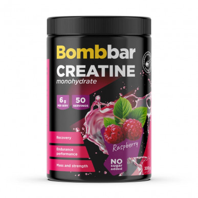 BOMBBAR Креатин моногидрат Малина, 300 г – низкокалорийный продукт от Bombbar, купить в SportFit
