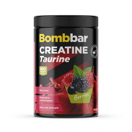 Bombbar creatin + taurine „miško uogos“, 300 g