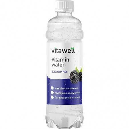 FITNESS FOOD FACTORY Vitawell витаминная вода, Ежевика, 500 мл