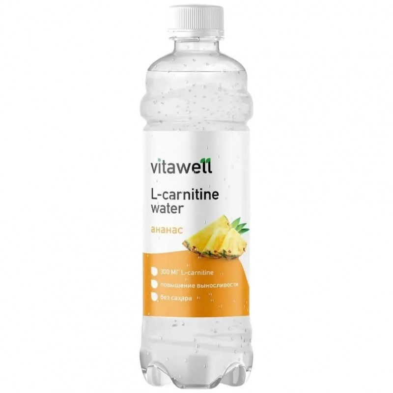 FITNESS FOOD FACTORY Vitawell L-Carnitine Water Pineapple, 500 ml FITNESS FOOD FACTORY Vitawell L-Carnitine Water Pineapple, 500 ml