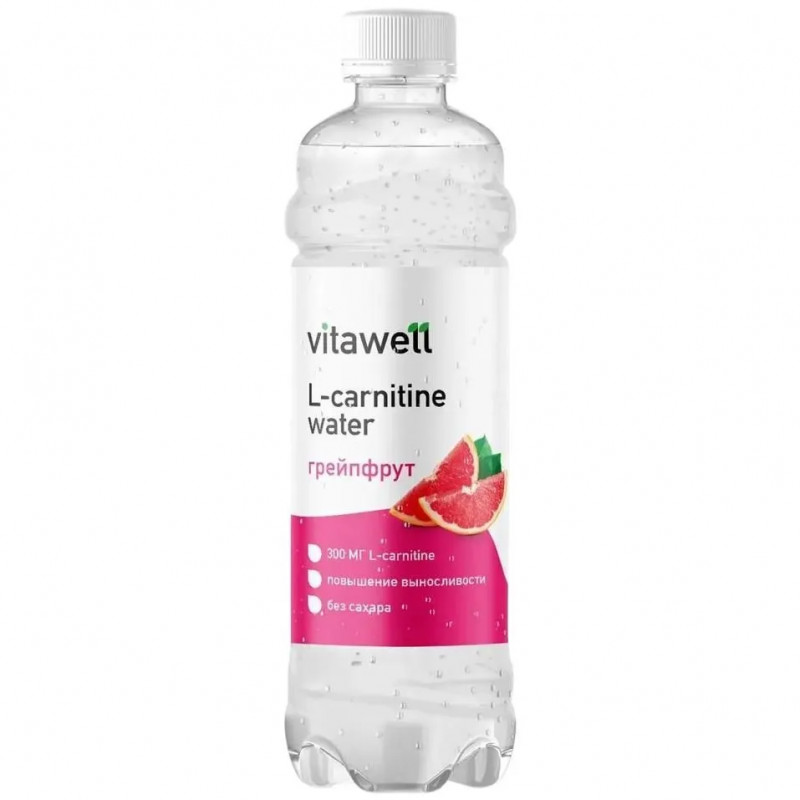 FITNESS FOOD FACTORY Vitawell L-Carnitine Water Grapefruit, 500 ml FITNESS FOOD FACTORY Vitawell L-Carnitine Water Grapefruit, 500 ml