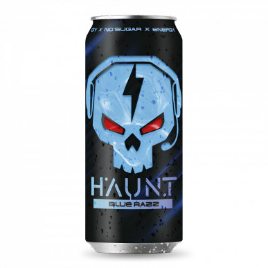 FITNESS FOOD FACTORY Energy Drink HAUNT, Blue Razz, 450 ml – low-calorie product from , buy in SportFit