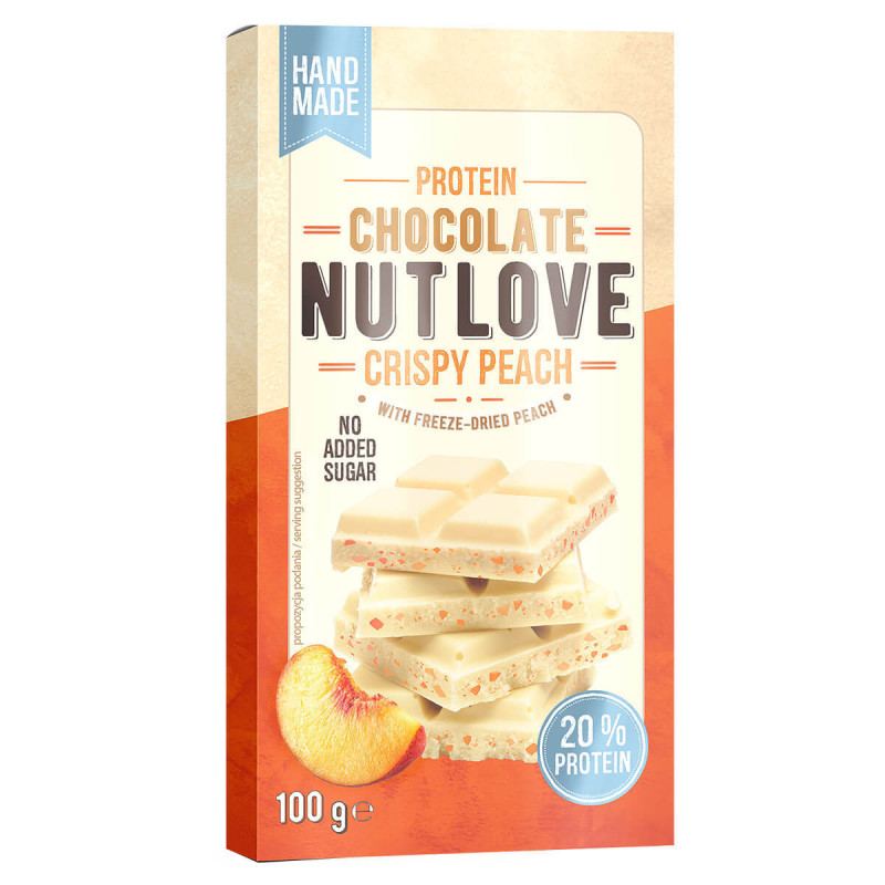 ALLNUTRITION NUTLOVE Protein chocolate Crispy Peach, 100 g ALLNUTRITION NUTLOVE Protein chocolate Crispy Peach, 100 g