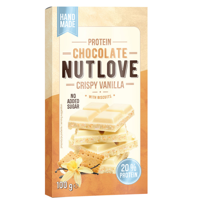 ALLNUTRITION NUTLOVE Protein chocolate Crispy Vanilla biscuits, 100 g ALLNUTRITION NUTLOVE Protein chocolate Crispy Vanilla biscuits, 100 g