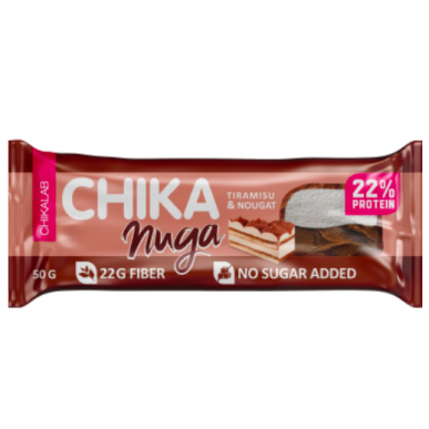 „Chikalab Chika“ peilio baltymų baras šokoladiniame peiliu „Tiramisu“, 50 g – madala kalorsusega toode firmalt Chikalab, osta SportFit-ist