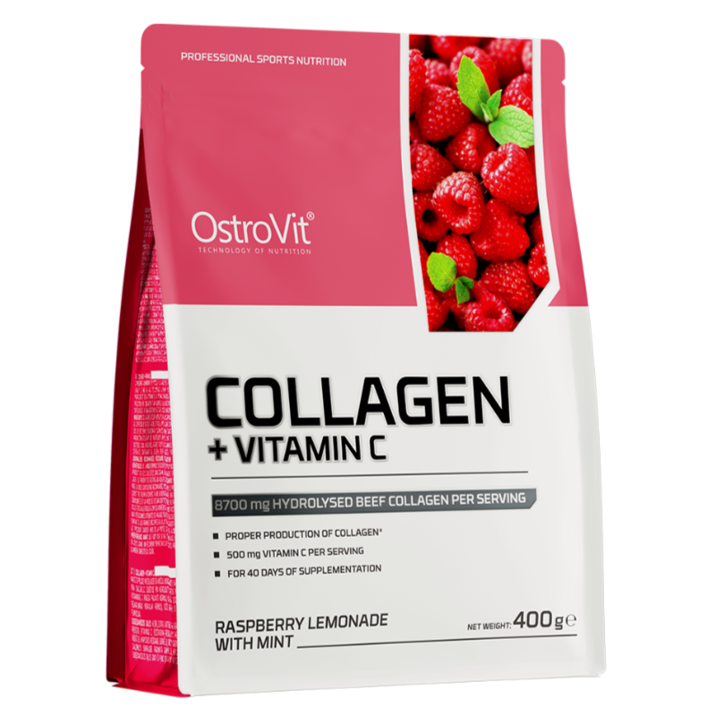 OSTROVIT Collagen + Vitamin C, raspberry-mint, 400 g OSTROVIT Collagen + Vitamin C, raspberry-mint, 400 g