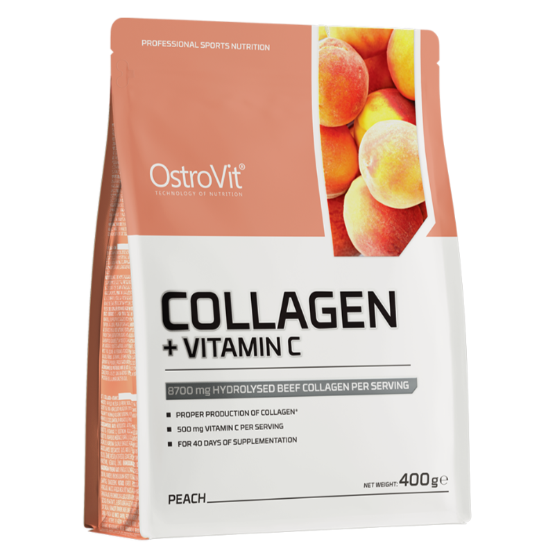 Ostrovit kolagēns + C vitamīns, persiks - 400 g Ostrovit kolagēns + C vitamīns, persiks - 400 g