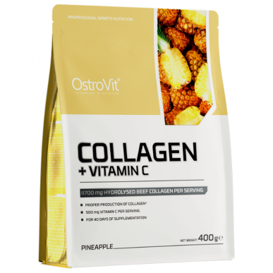 OSTROVIT Collagen + Vitamin C, pineapple - 400 g – low-calorie product from Ostrovit, buy in SportFit
