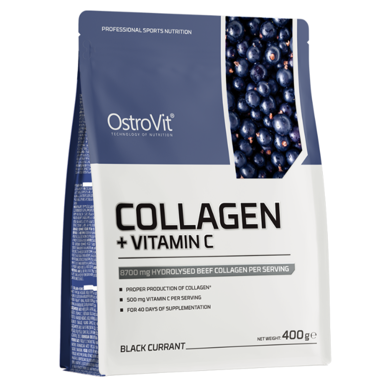OSTROVIT Collagen + Vitamin C, black currant - 400 g OSTROVIT Collagen + Vitamin C, black currant - 400 g