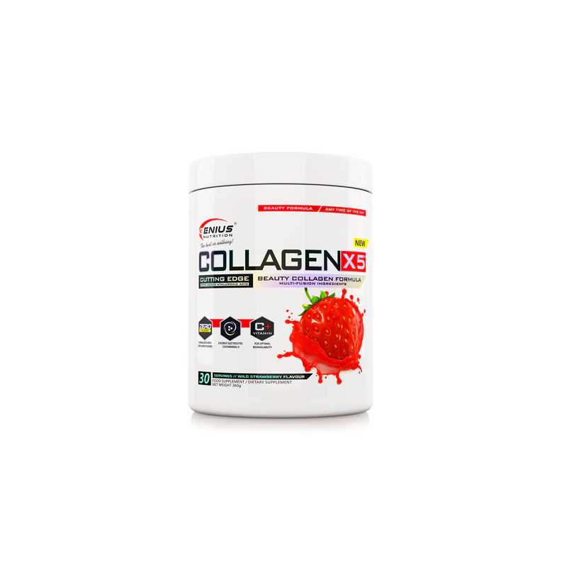 GENIUS NUTRITION COLLAGEN-X5® Strawberry, 360g GENIUS NUTRITION COLLAGEN-X5® Strawberry, 360g