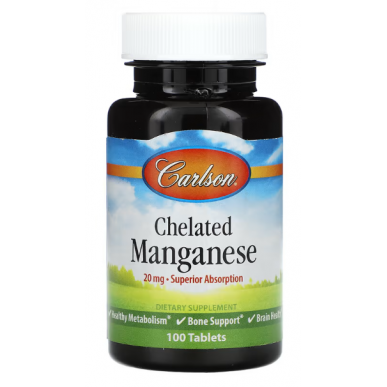 CARLSON Chelated Manganese, 20mg, N100 – low-calorie product from Carlson, buy in SportFit