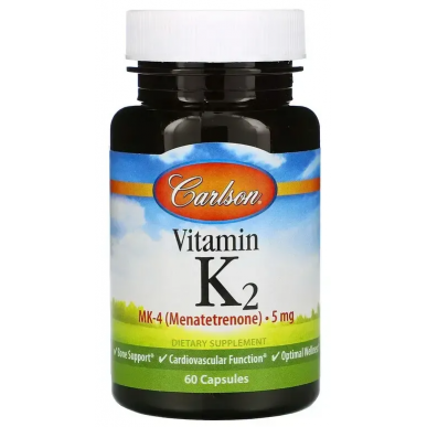 CARLSON Vitamin K2 MK-4, 5mg, N60 – low-calorie product from Carlson, buy in SportFit