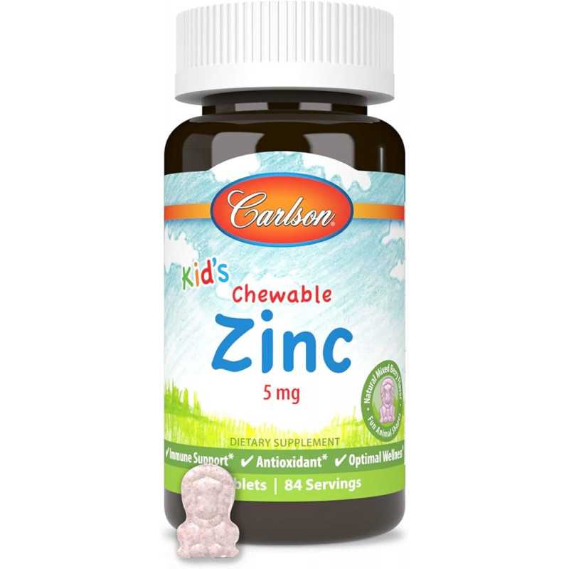 CARLSON Kid's Chewable Zinc, Mixed Berry, N84