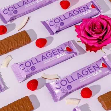 „Alldeynn Collagen Batone“ - šokoladas, avietės ir kokosas, 40 g – madala kalorsusega toode firmalt AllNutrition, osta SportFit-ist