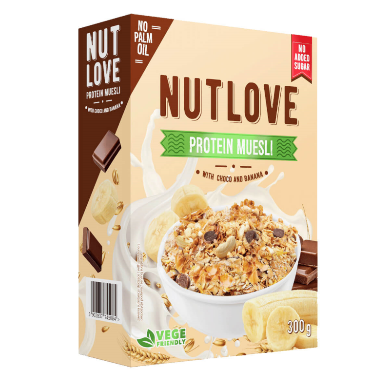 ALLNUTRITION Nutlove Müsli - šokolaad banaan, 300g ALLNUTRITION Nutlove Müsli - šokolaad banaan, 300g