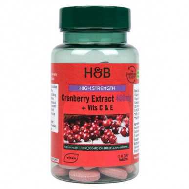 HOLLAND&BARRETT Jõhvikaekstrakt + vitamiinid C ja E, 400 mg, N60 – madala kalorsusega toode firmalt Holland&Barrett, osta SportFit-ist
