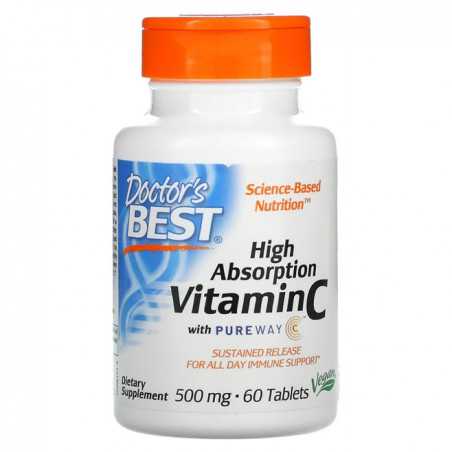 DOCTOR'S BEST Kõrge imendumisega C-vitamiin PureWay-C-ga, 500 mg, N60