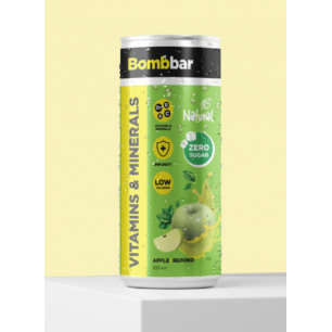 Bombbar limonāde ar vitamīniem "zaļš ābols" bez cukura, 330 ml