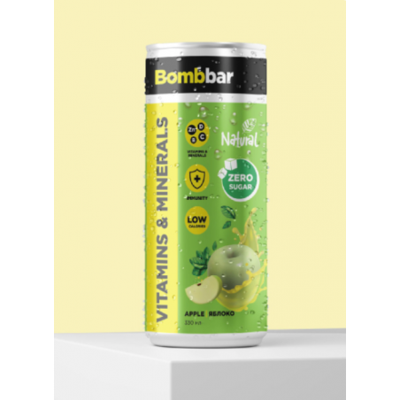 Bombbar limonāde ar vitamīniem "zaļš ābols" bez cukura, 330 ml