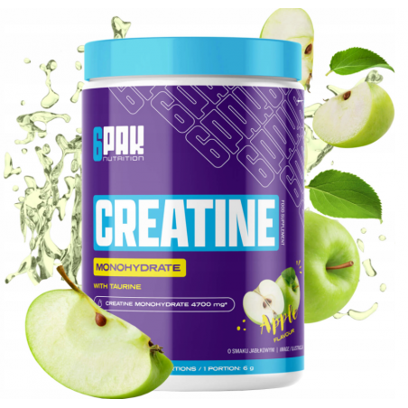 6PAK CREATINE MONOHYDRATE, apple - 500g