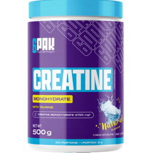 6pak kreatīna monohidrāts, dabisks - 500g