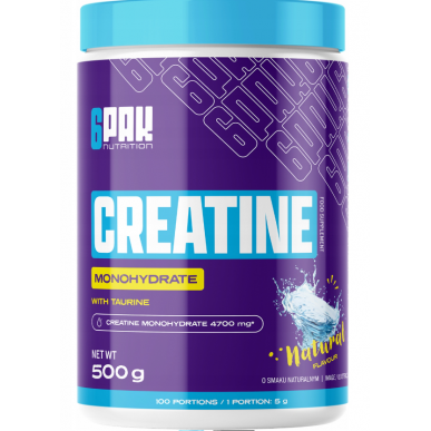 6pak kreatīna monohidrāts, dabisks - 500g – madala kalorsusega toode firmalt 6PAK Nutrition, osta SportFit-ist