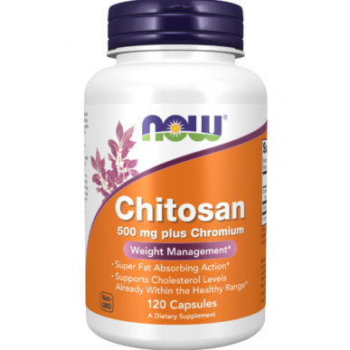 NOW FOODS Chitosan, 500 mg + kroom — N120 – madala kalorsusega toode firmalt NOW, osta SportFit-ist