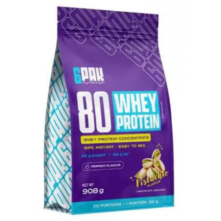 6PAK 80 WHEY PROTEIN, pistaatsia - 908 g
