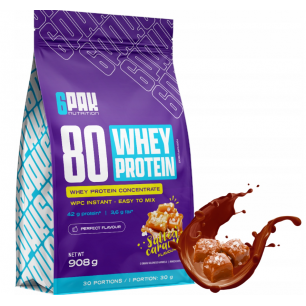 6PAK 80 WHEY PROTEIN, soolakaramell - 908g