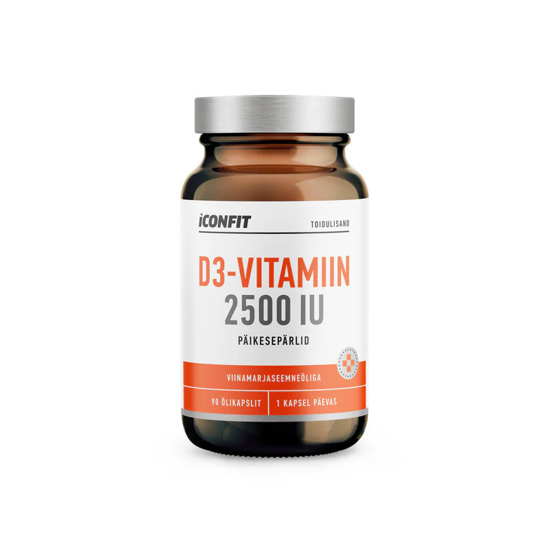 D3 vitamīns 2500 SV, mīkstās kapsulas, N90 D3 vitamīns 2500 SV, mīkstās kapsulas, N90