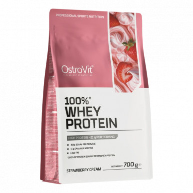 100% Whey Protein 700 g Strawberry Cream – low-calorie product from Ostrovit, buy in SportFit