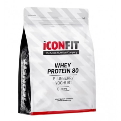 Sūkalu proteīns 80, mellenes-jogurts, 1 kg – madala kalorsusega toode firmalt ICONFIT, osta SportFit-ist