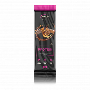 Genius Nutrition daudzslāņu olbaltumvielu bārs 50g šokolādes karameļu kraukšķēšana