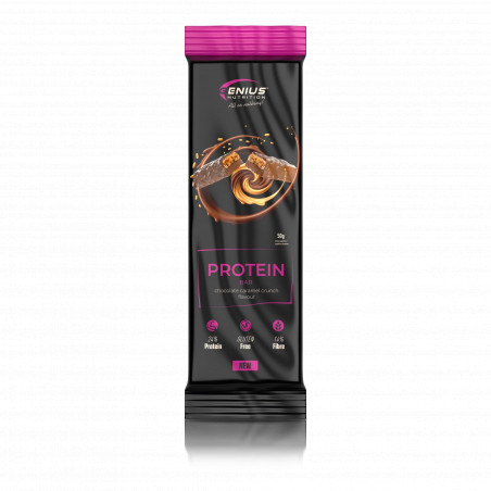 Genius Nutrition daudzslāņu olbaltumvielu bārs 50g šokolādes karameļu kraukšķēšana
