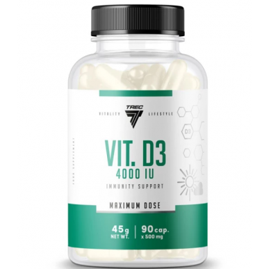 D3-vitamiin 4000 RÜ, N90 – madala kalorsusega toode firmalt TREC NUTRITION, osta SportFit-ist