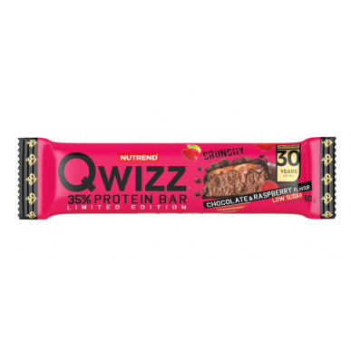QWIZZ протеиновый батончик, шоколад+малина, 60 г – низкокалорийный продукт от NUTREND, купить в SportFit