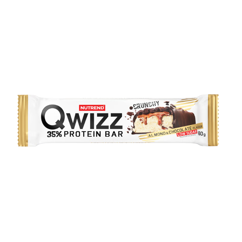 „Qwizz“ baltymų baras, migdolų+šokoladas, 60 g „Qwizz“ baltymų baras, migdolų+šokoladas, 60 g