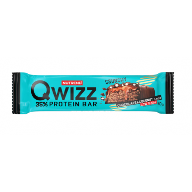 QWizz-proteiinibaari, suklaa-kokonut, 60 g – madala kalorsusega toode firmalt NUTREND, osta SportFit-ist
