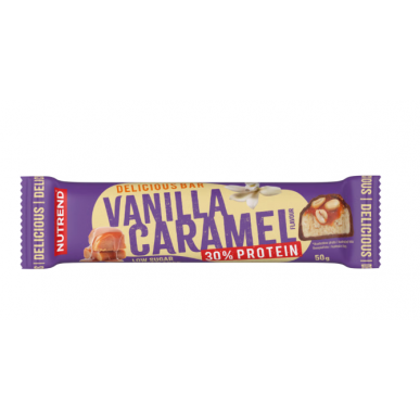 DELICIOUS BAR, vaniļas-karamele, 50 g – madala kalorsusega toode firmalt NUTREND, osta SportFit-ist