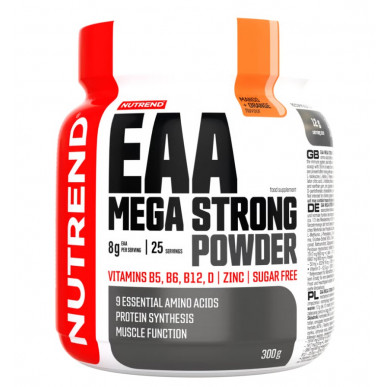 EAA MEGA STRONG POWDER, 300 g, mango+orange – low-calorie product from NUTREND, buy in SportFit