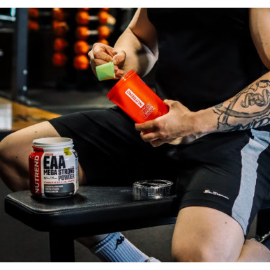 EAA MEGA STRONG POWDER, 300 g, mango+orange – low-calorie product from NUTREND, buy in SportFit